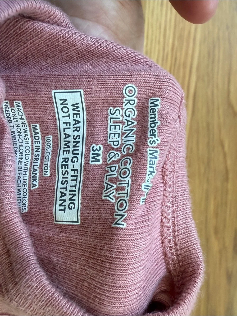 Ribbed Zip-Front organic cotton Mauve Pink pajamas. 3 months.